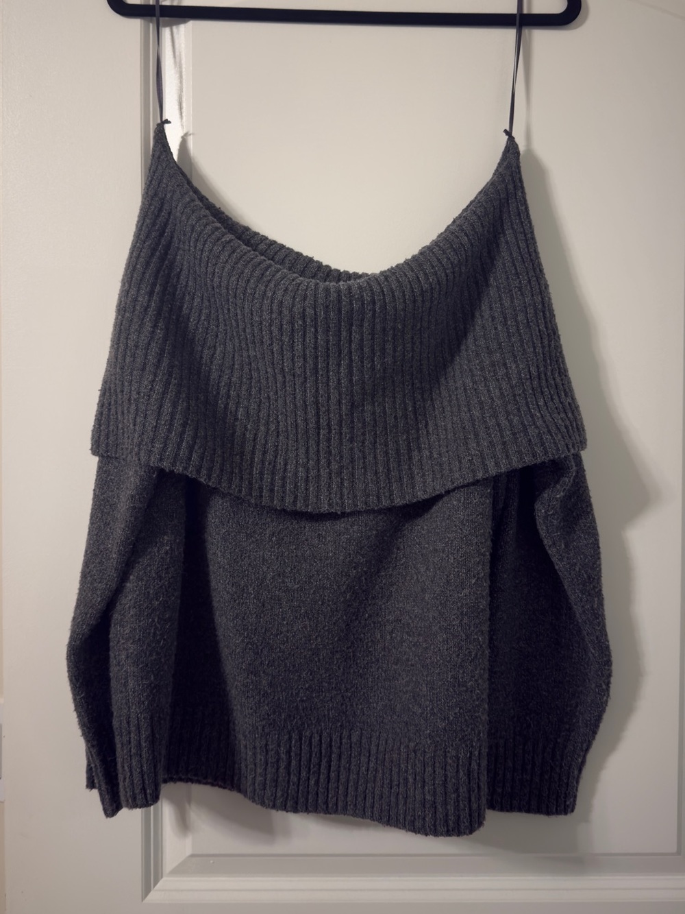 Off-Shoulder Foldover Sweater